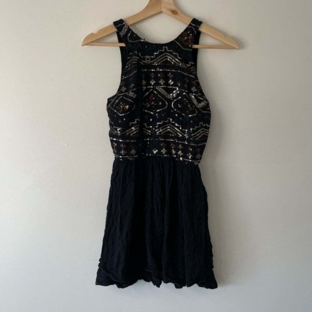 Hollister dress mini blue gold small
